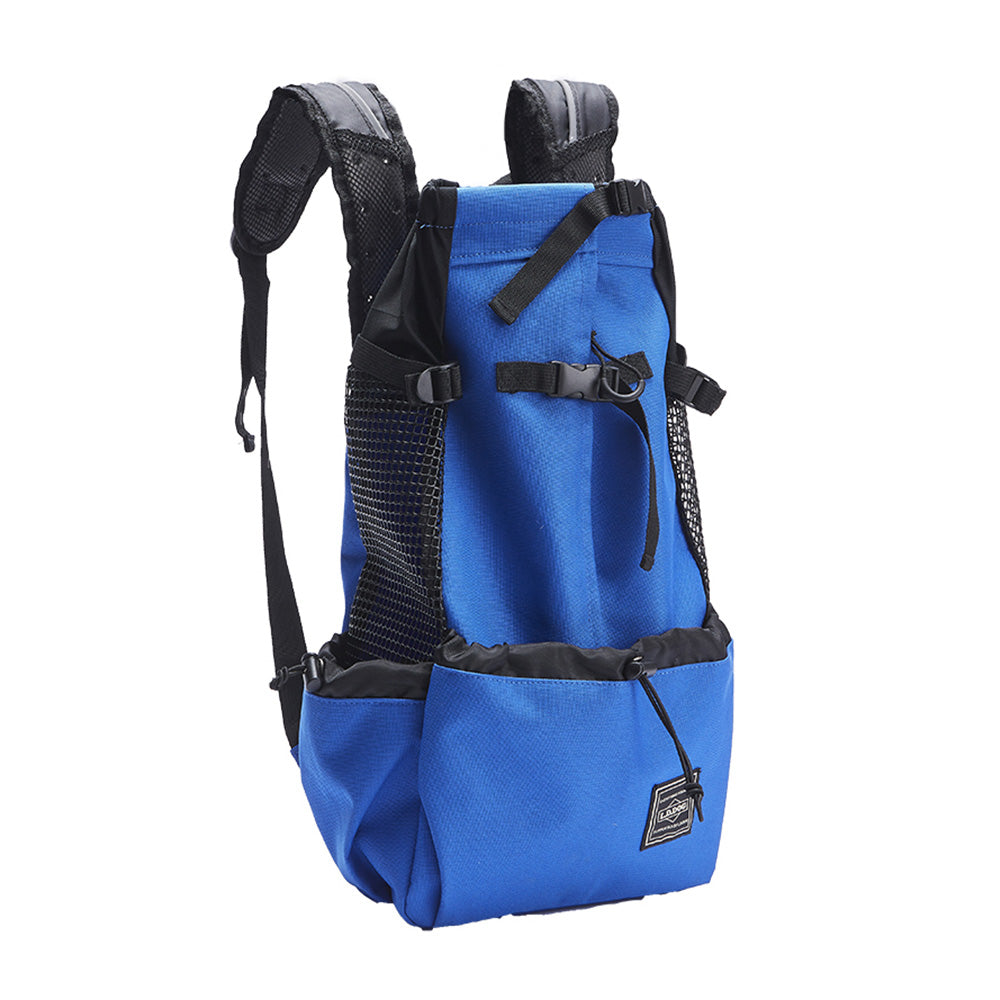 Color: Blue, Size: L - Dog backpack pet backpack go out and carry