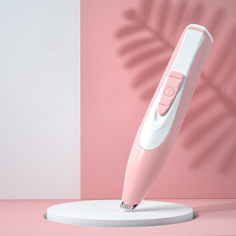 Color: Pink, style: Battery - Small Pet Mini Foot Hair Clippers