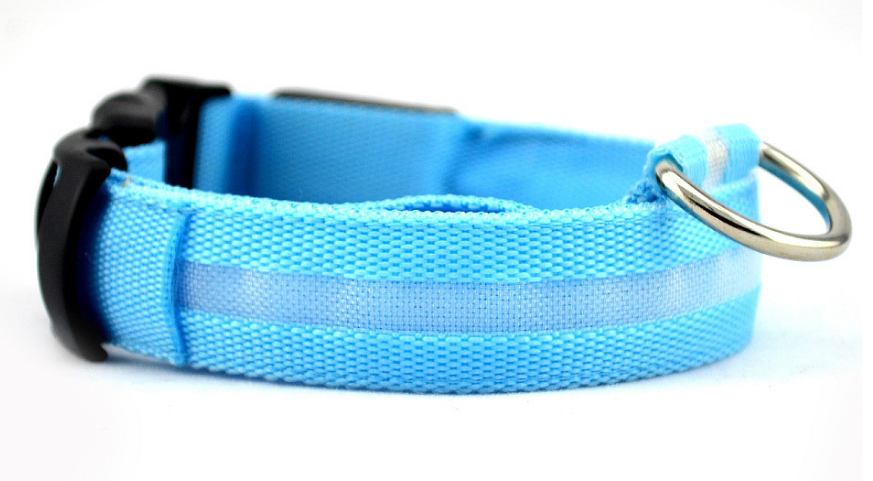 Color: blue, Size: XL-chargable, Model:  - Nylon LED Pet Dog Luminous Collar Night Safety Flashing Glow in Dark Dog Cat Leash Adjustable Pet Supplies