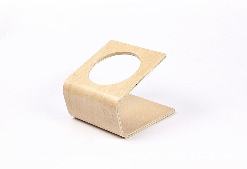 Color: Wood color, Size: M - Pet tilt dish rack