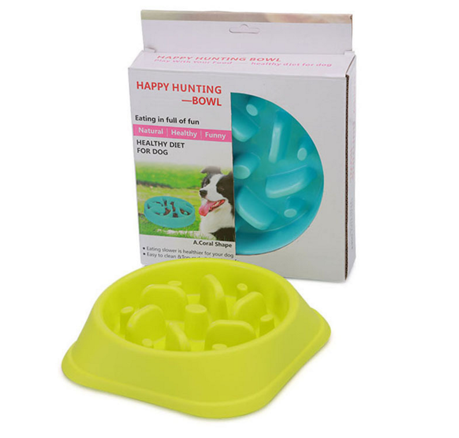 Color: Green, Model: A - Anti-choke Bowl Plastic Dog Bowl Healthy Feeder