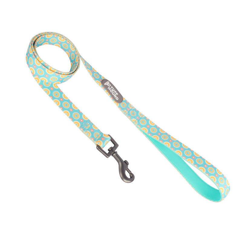 Color: Light blue Leash, Size: M - Chest strap traction rope dog chain
