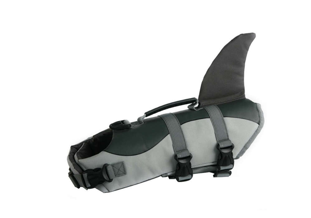 Color: Gray, Size: L - Pet life jacket
