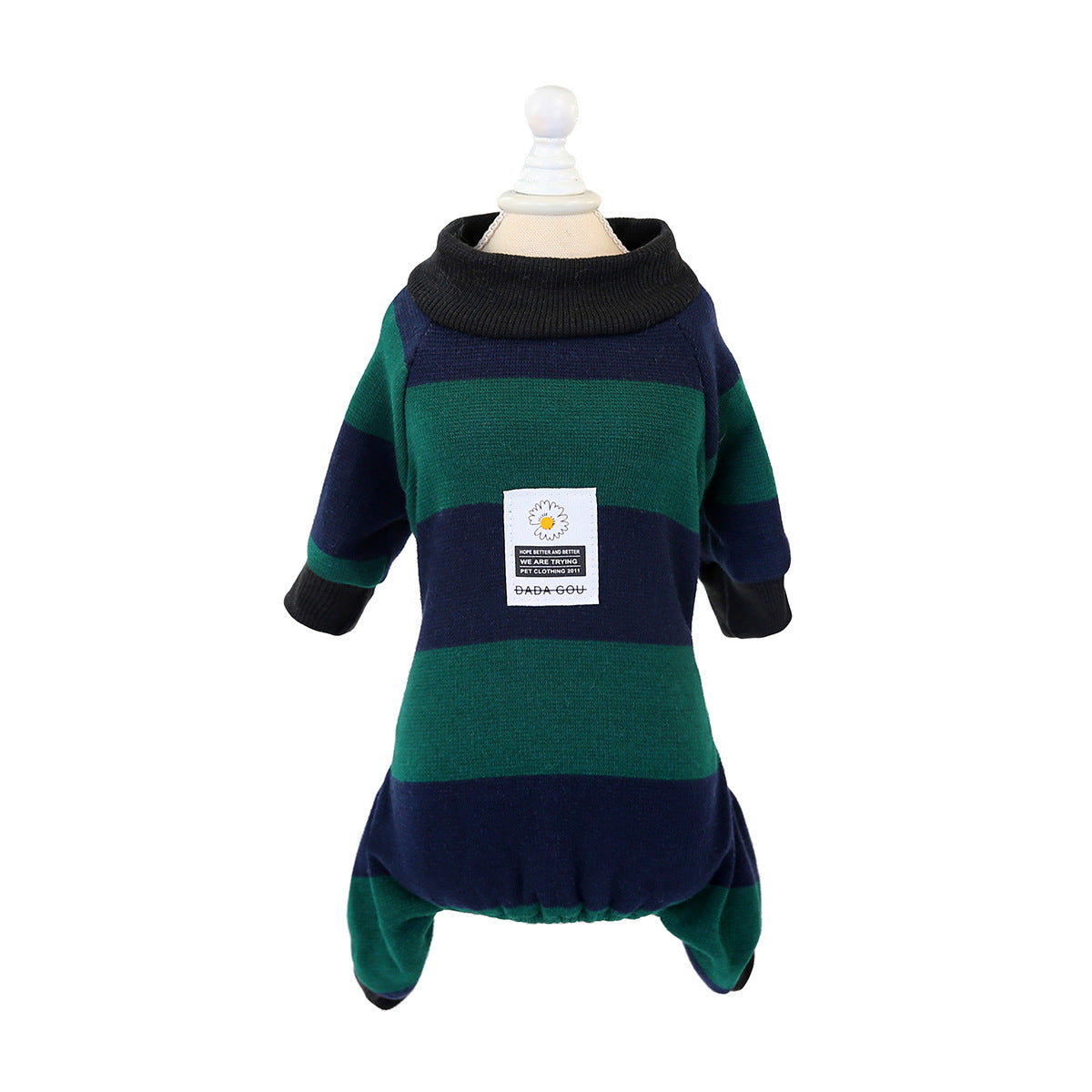 Dog clothes stripes plus velvet