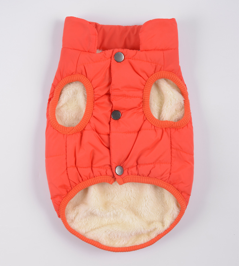 Color: Orange, Size: S - Teddy Dog Clothes Autumn And Winter Clothes Puppy Dog Cotton Clothes Small Dog Medium Dog Jinmao Bomei Winter Loaded Pet Vest