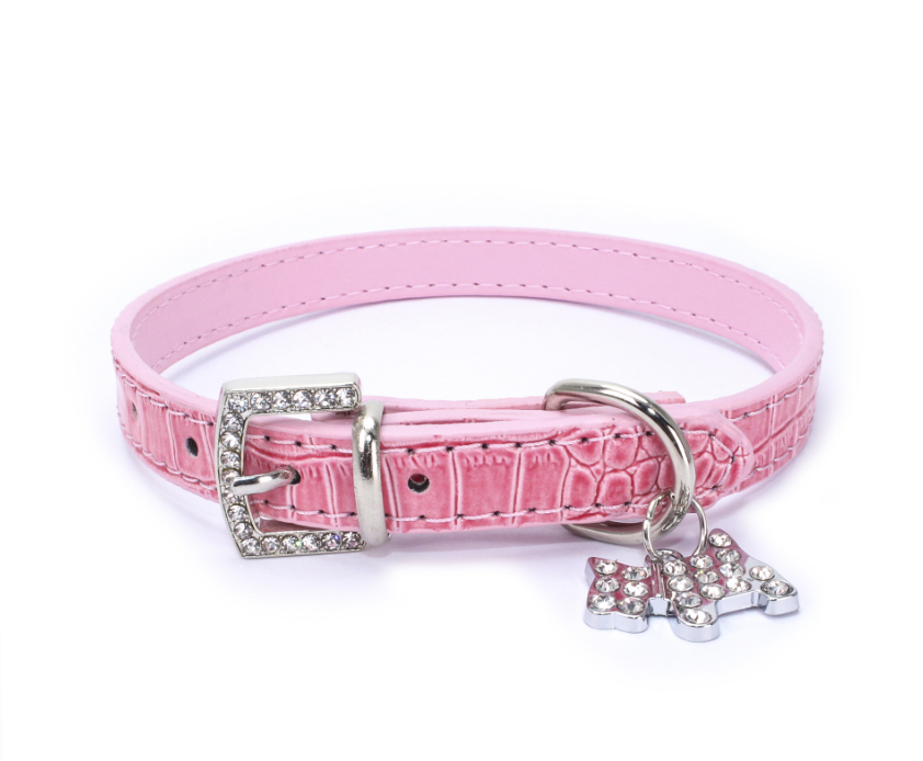 Color: Pink, Specification (length * width): M - pattern puppy charm pet collar dog chain dog ring