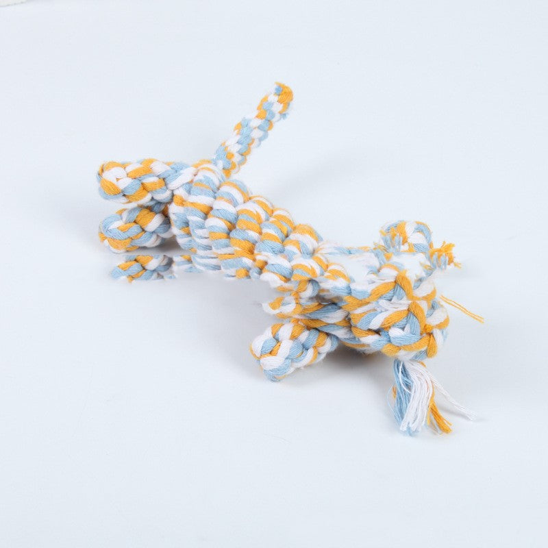 Color: Blue Tiger - Simulation woven animal cotton rope chewing teeth dog toy