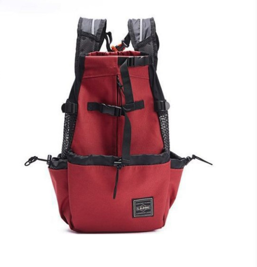 format: XL, Color: Red - Ventilated And Breathable Pet Backpack