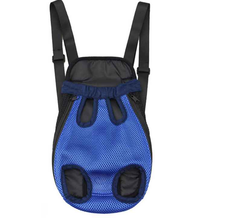 Color: Blue grid, Size: XL - Portable Dog Backpack
