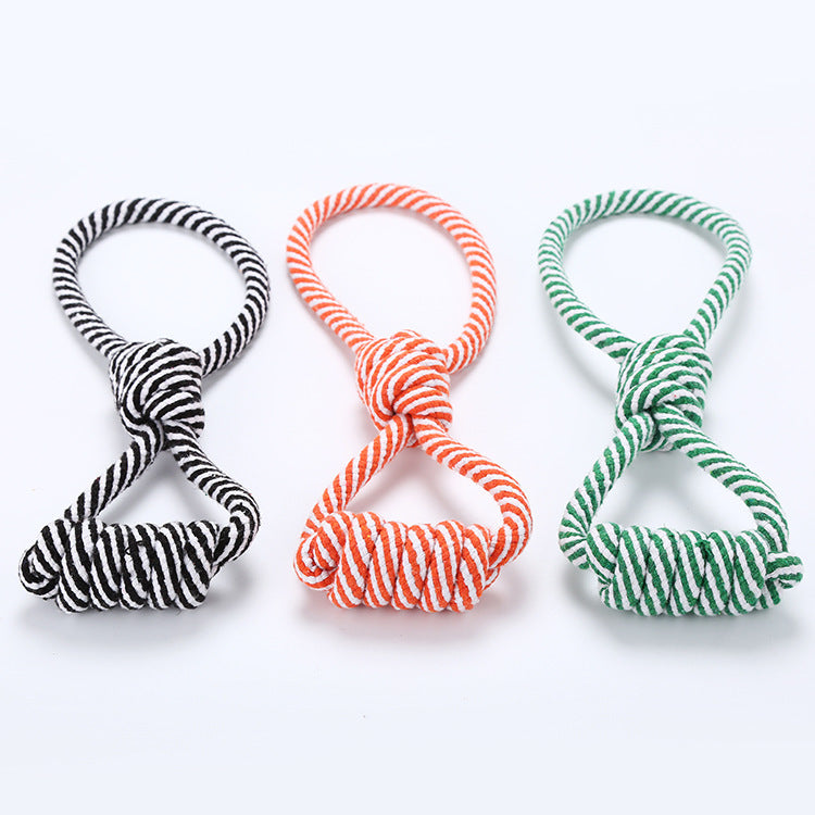 Eight character pull ring pet cotton rope