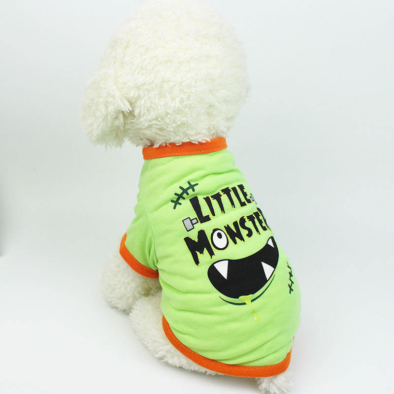 Style: Big Mouth, Size: L - Clothes spring and summer clothing cartoon print T-shirt Teddy pet clothing