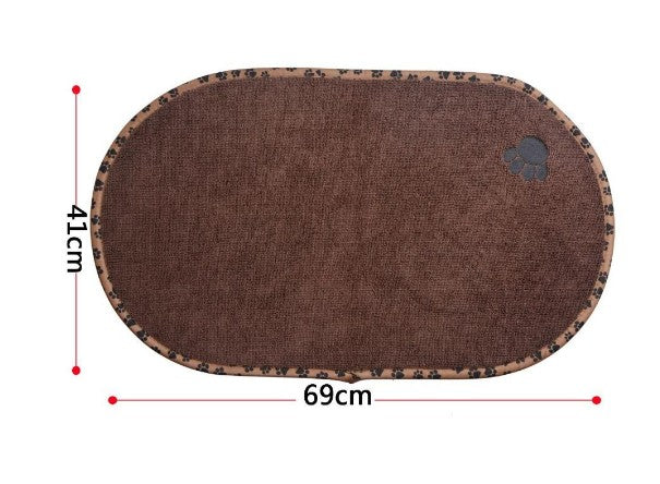 Color: Coffee - Microfiber Dog Bowl Place Mat