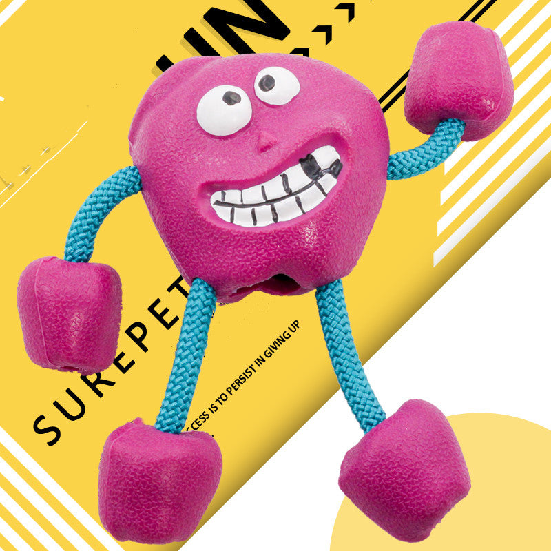 Color: Violet - Dog Vocalization Molar Teeth Bite Resistant Rubber Ball Anti-Boring Toy