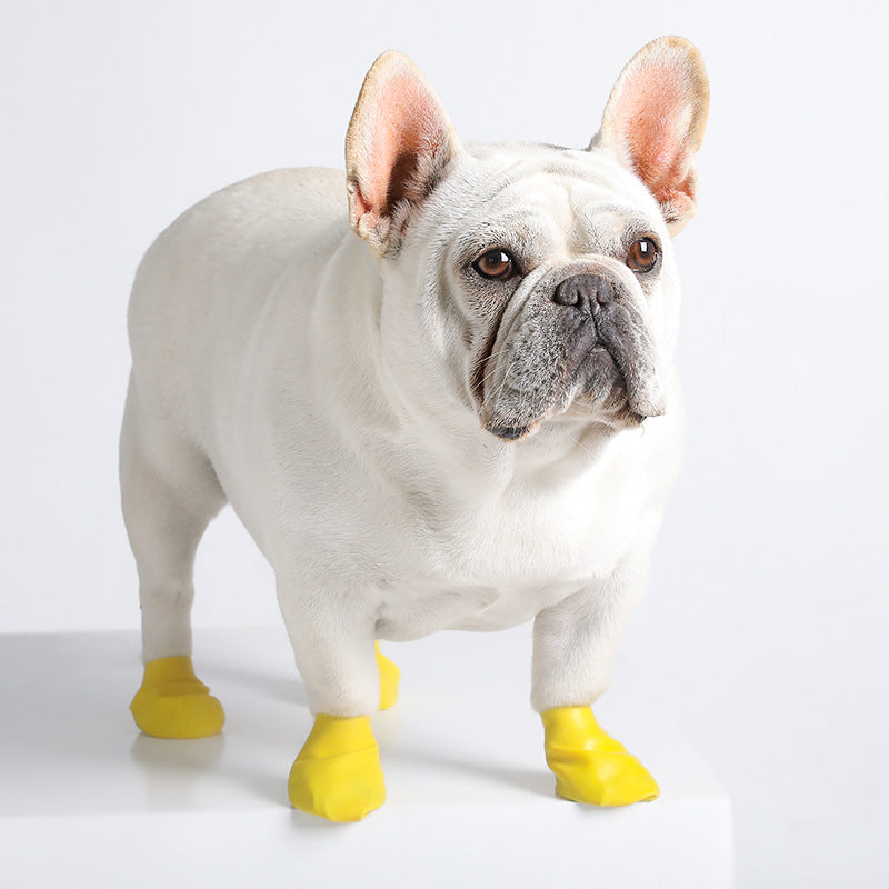 Color: Blue, style: 10pcs-L, Size:  - Fadou small dog anti dirty rain shoes