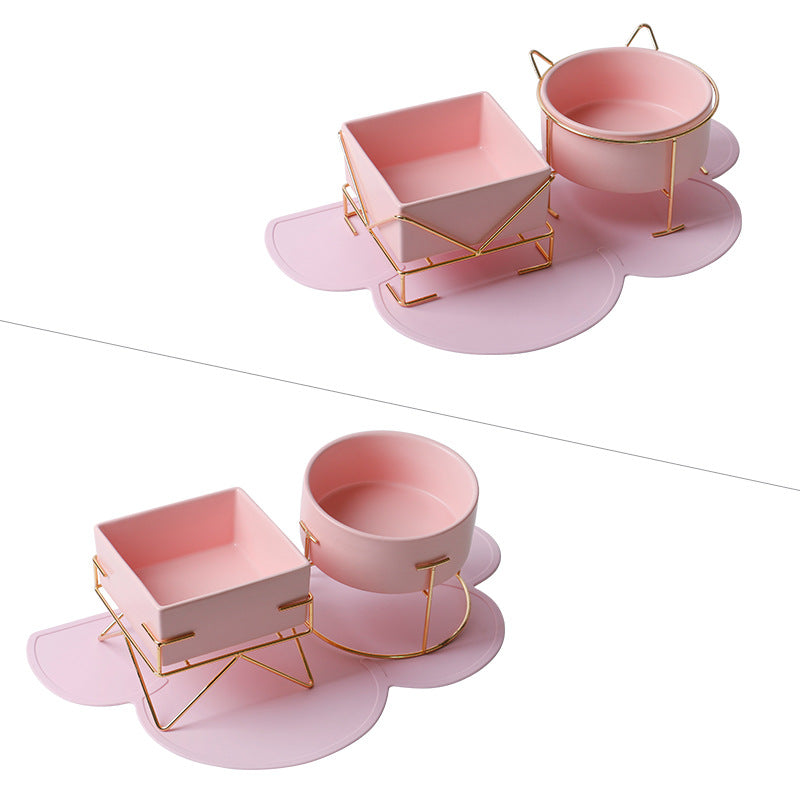 Color: Pink, style: C - Protect the cervical spine pet bowl
