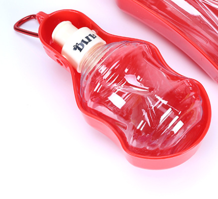 Color: Red, Size: 500ml - Traveling dog hanging water bottle