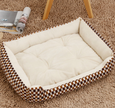Color: Pink1, Size: 90cm - Kennel pet supplies in the large dog pet nest Golden Retriever dog bed autumn and winter cotton dog mat