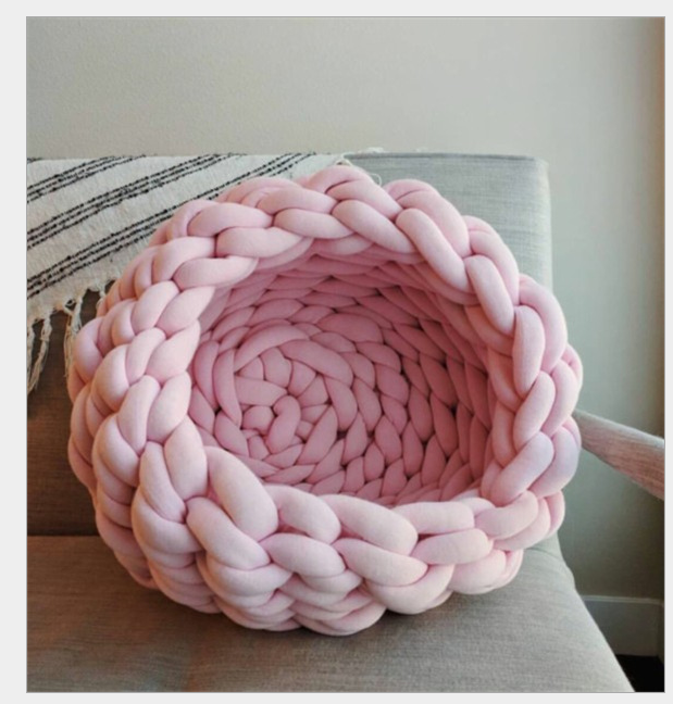 Color: Pink, format: 20cm - Irrigation core cotton cloth line machine washable water washable hand-woven kennel cat litter