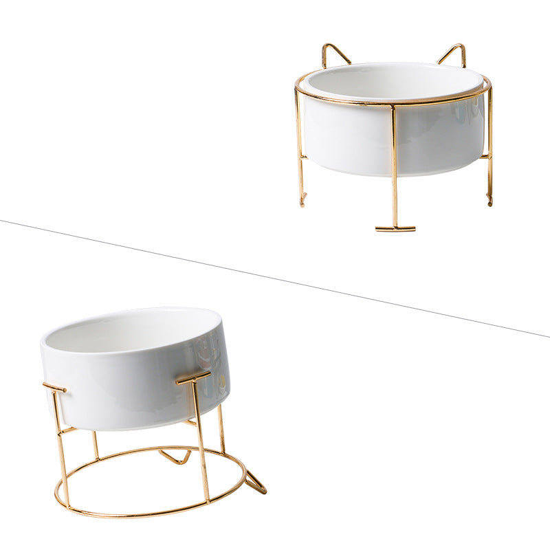 Color: White, style: A - Protect the cervical spine pet bowl