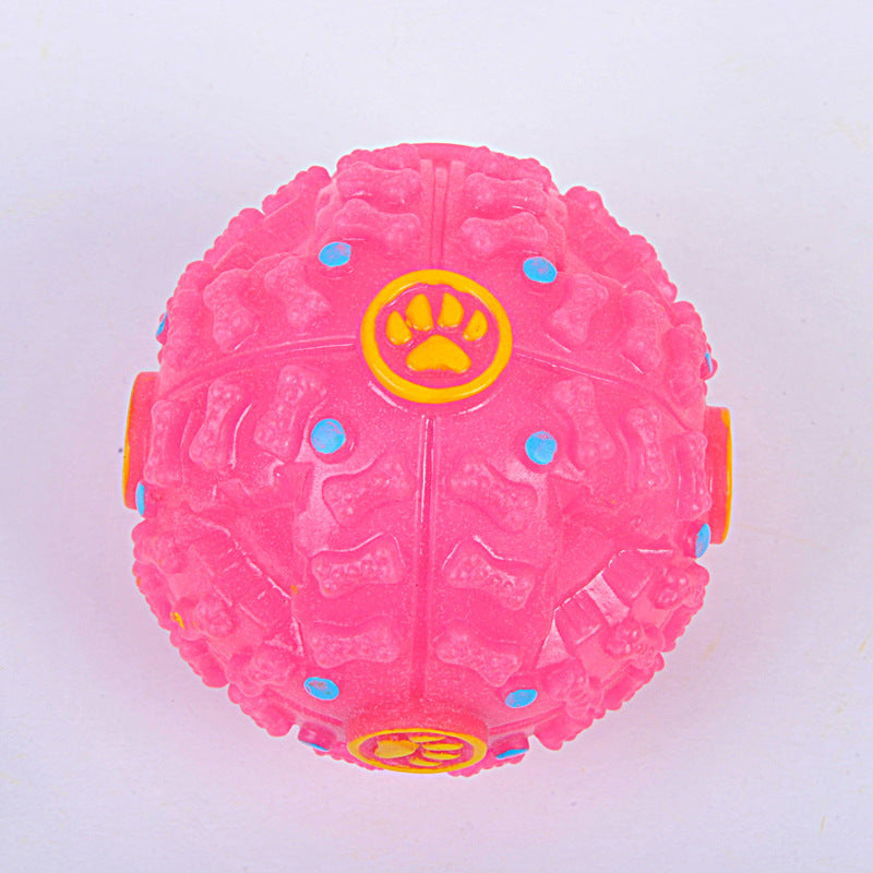Color: Pink, Model: M - Pet Colour Snacks Leaking Food Ball Dog Molars Puzzle Strange Ball Missing Food Bite Sounding Toy Training Toy