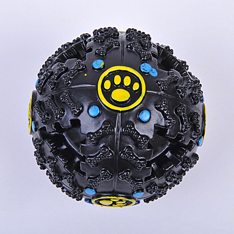 Color: Black, Model: S - Pet Colour Snacks Leaking Food Ball Dog Molars Puzzle Strange Ball Missing Food Bite Sounding Toy Training Toy