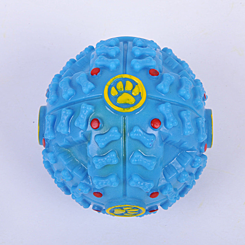 Color: Blue, Model: M - Pet Colour Snacks Leaking Food Ball Dog Molars Puzzle Strange Ball Missing Food Bite Sounding Toy Training Toy