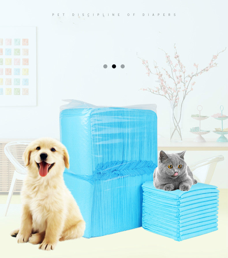 Size: M, Quantity: Q50pcs - Pet Dad Cat and Dog Pad Teddy Thickened Pet Diaper Pad