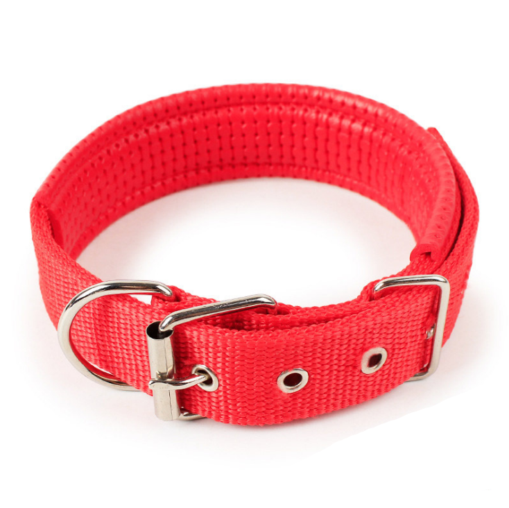 Color: Red, Size: 1.5x45cm - Pet collar soft leather lining polypropylene pet foam collar