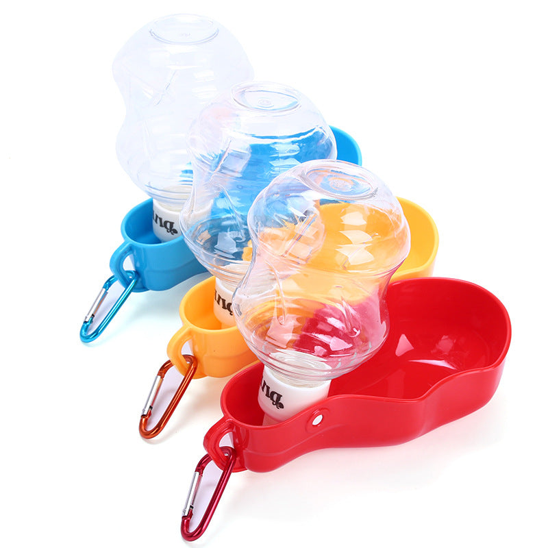 Color: Red, Size: 500ml - Traveling dog hanging water bottle