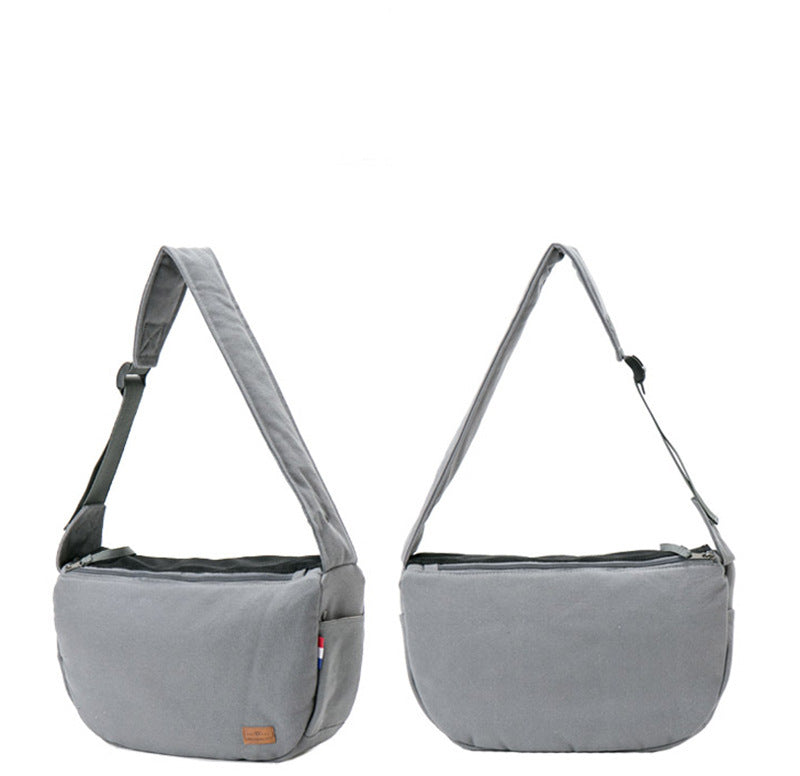 Color: Grey - Cat and dog travel shoulder bag
