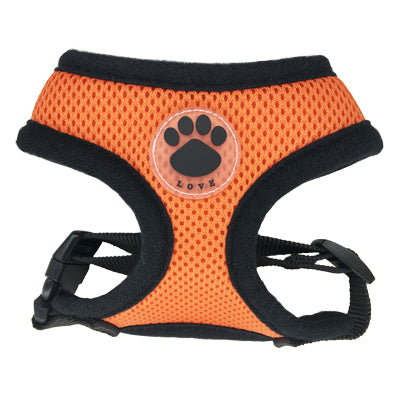 Color: Orange, Size: S - Breathable mesh dog harness
