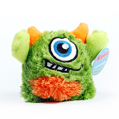 Color: Green, Size: 12cm - Knock-resistant teeth beautiful velvet bouncy ball vocal toy clean teeth high-elastic pet bouncy ball