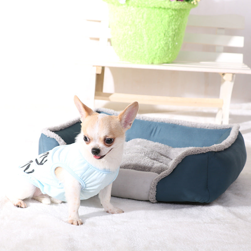 Color: BLUE, Size: XL - Warm Non-woven Fabric All-season Universal Pet Bed