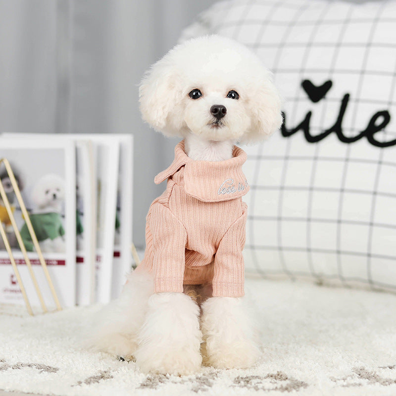 Dog clothes autumn and winter cotton bottoming shirt to keep warm Teddy clothes small dog Bomei cat pet