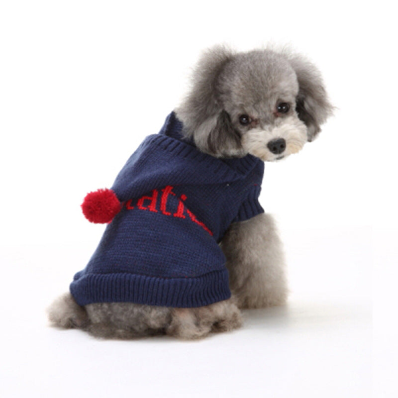 Color: Navy Blue, Size: L - Pet clothes sweater