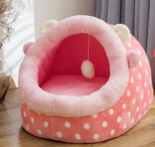 Color: Pink, Size: S - Four seasons warm and washable kennel