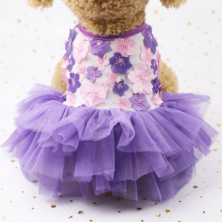 Color: B, Size: XL - Pet vest striped hanging mesh skirt