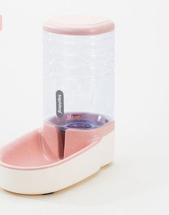 Color: Pink, Model: Drinking fountain - Pet dog automatic feeder microphone dog automatic drinking fountain