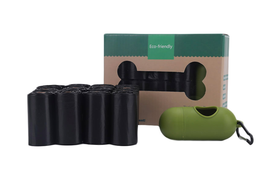 Color: Black - 16 roll Disposable Trash Dog Poo bag small roll