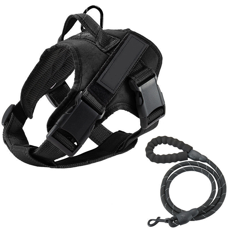 Color: Black, Size: XS - Dog vest chest strap leash