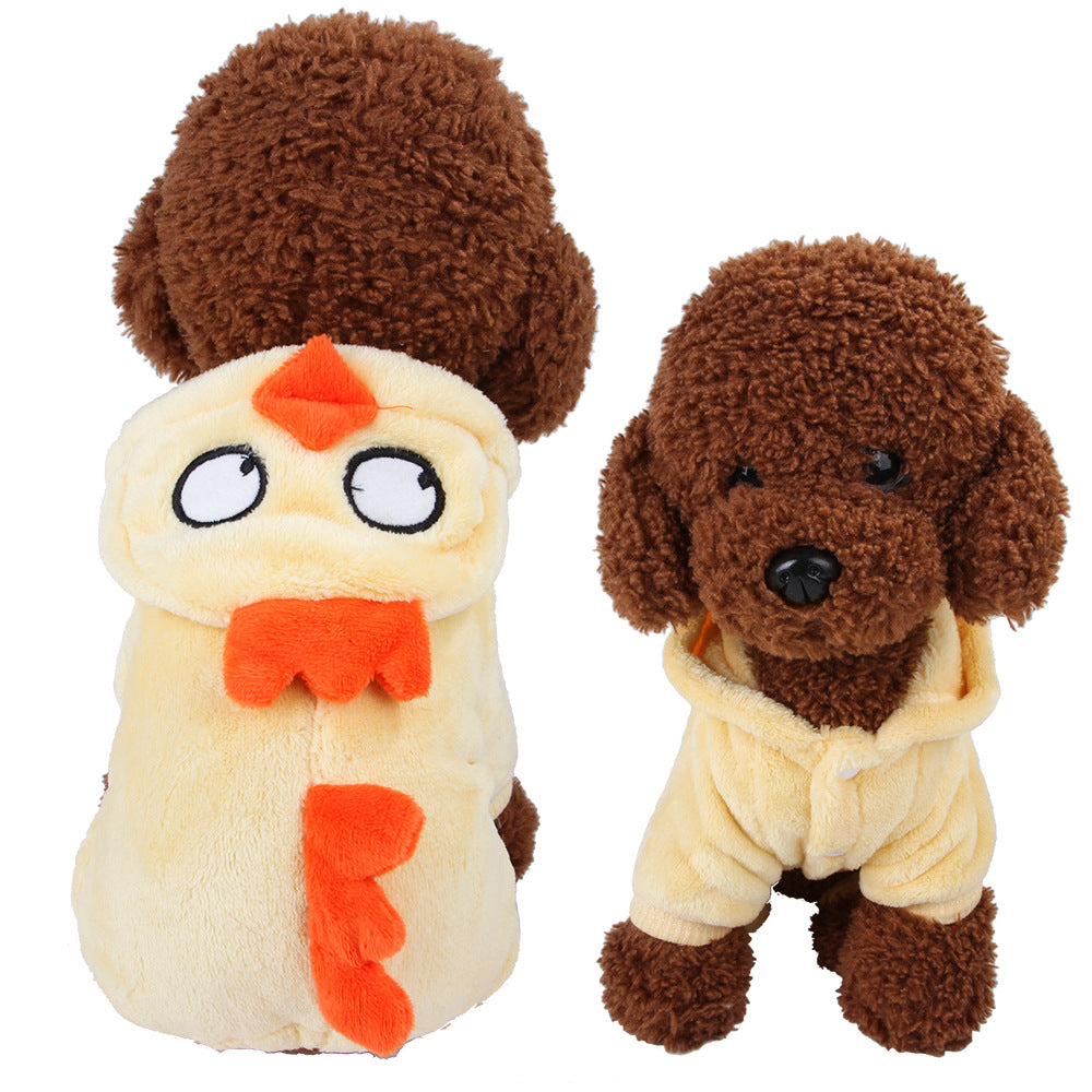 Color: Yellow, Size: XS - Autumn And Winter Pet Clothes