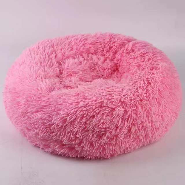 Color: Pink, Size: 120cm - Washable Round plush kennel
