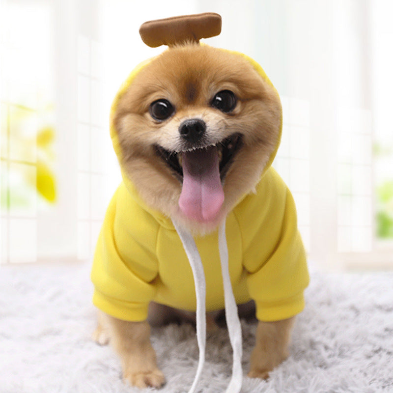 Color: Yellow, Size: XS - Cute Pet Dog Clothes Cartoon Clothes for Dogs Cotton Dog Cat Vest Shirt