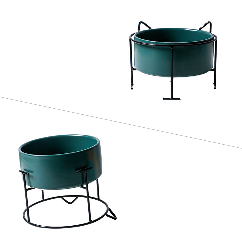 Color: Green, style: A - Protect the cervical spine pet bowl