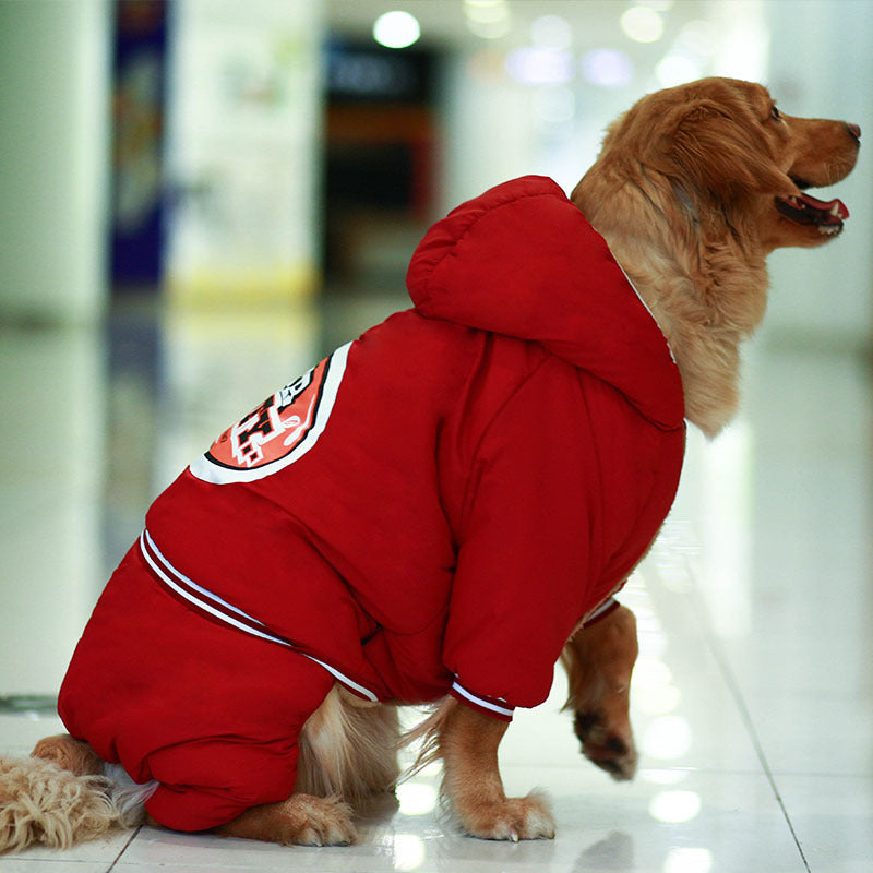 Color: Red, Size: 32 - Heavy Padded Clothes For Big Dogs And Pets