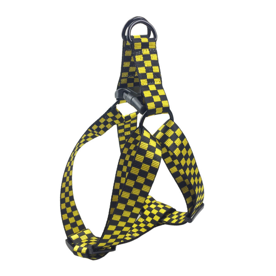 Color: yellow, Specification (length * Width): M - Plaid chest and back fast dog strap