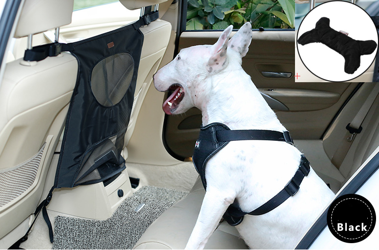 Color: Black, format: 54x49cm Containing Toys - Pet car fence car rear seat screen anti-dog harassment explosion safety barrier