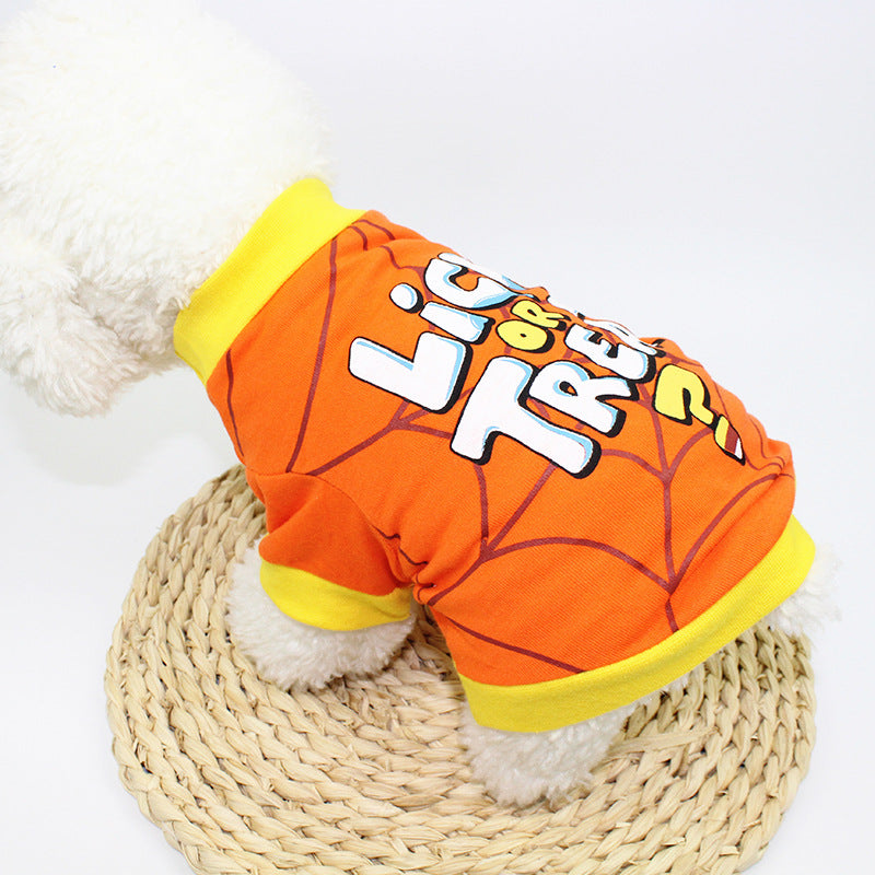 Style: Spider, Size: XL - Clothes spring and summer clothing cartoon print T-shirt Teddy pet clothing