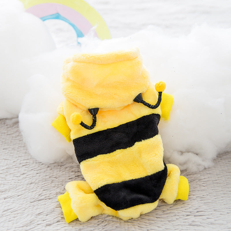 Color: Little Yellow Bee, Size: M - Pet hooded sweater