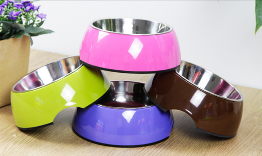 Size: L, Color: Red - Cat and dog food bowl